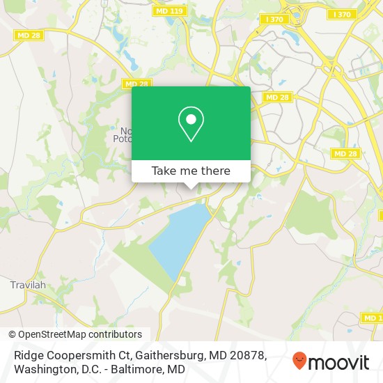 Mapa de Ridge Coopersmith Ct, Gaithersburg, MD 20878