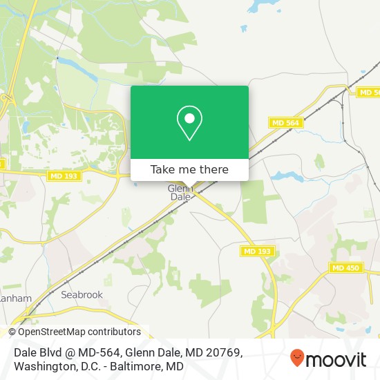 Mapa de Dale Blvd @ MD-564, Glenn Dale, MD 20769