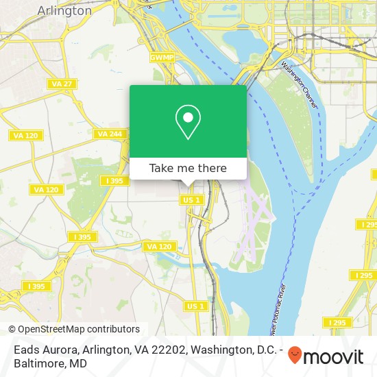 Mapa de Eads Aurora, Arlington, VA 22202
