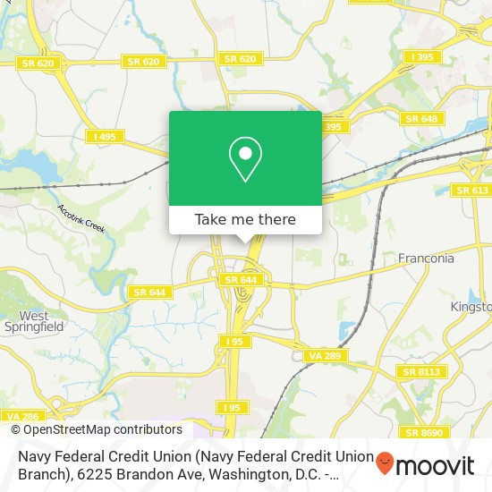 Navy Federal Credit Union (Navy Federal Credit Union Branch), 6225 Brandon Ave map