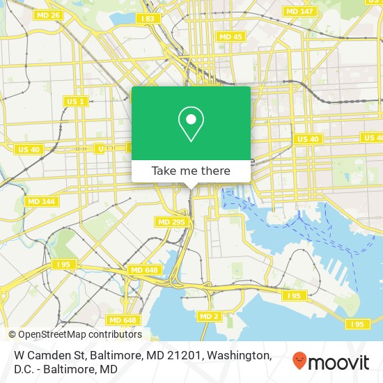 Mapa de W Camden St, Baltimore, MD 21201