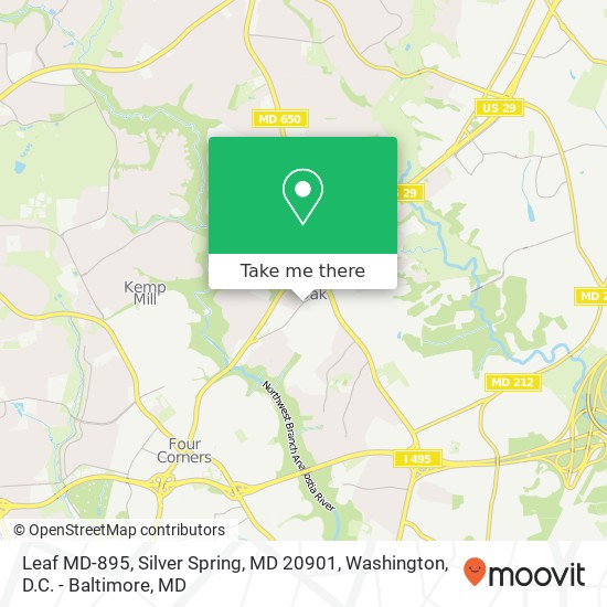 Leaf MD-895, Silver Spring, MD 20901 map