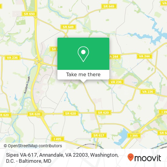 Mapa de Sipes VA-617, Annandale, VA 22003