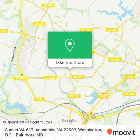Mapa de Sunset VA-617, Annandale, VA 22003