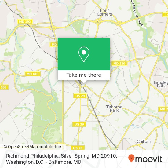 Mapa de Richmond Philadelphia, Silver Spring, MD 20910