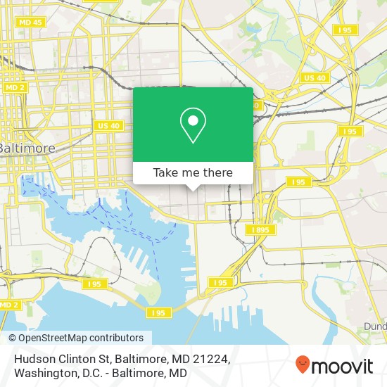 Mapa de Hudson Clinton St, Baltimore, MD 21224