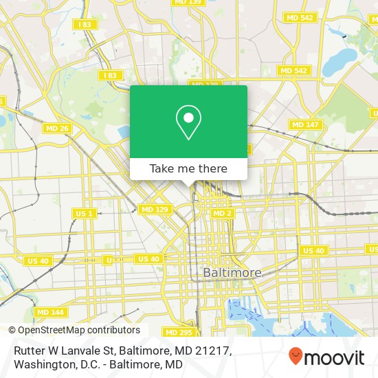 Rutter W Lanvale St, Baltimore, MD 21217 map