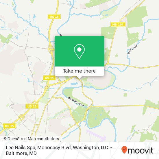 Mapa de Lee Nails Spa, Monocacy Blvd