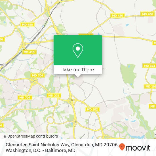 Mapa de Glenarden Saint Nicholas Way, Glenarden, MD 20706