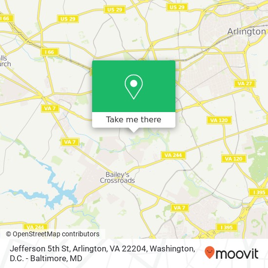Mapa de Jefferson 5th St, Arlington, VA 22204