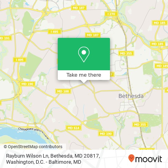 Rayburn Wilson Ln, Bethesda, MD 20817 map