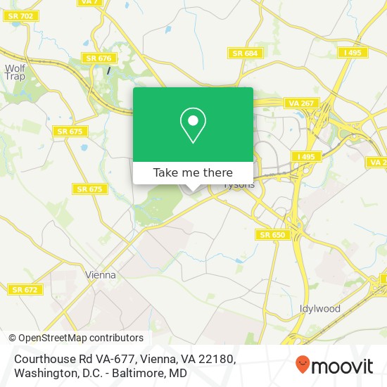 Mapa de Courthouse Rd VA-677, Vienna, VA 22180
