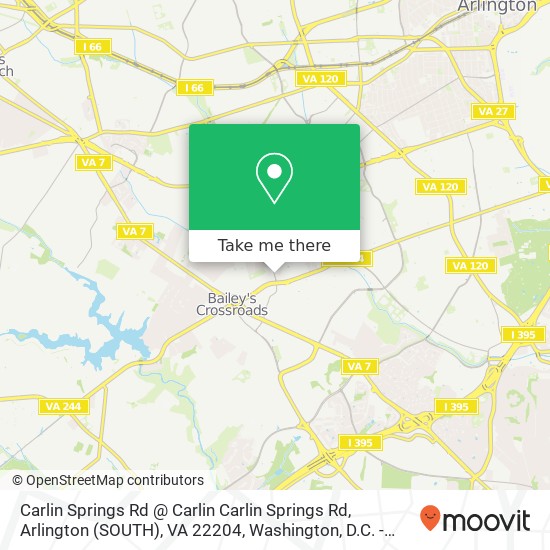 Mapa de Carlin Springs Rd @ Carlin Carlin Springs Rd, Arlington (SOUTH), VA 22204