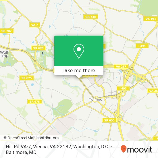 Mapa de Hill Rd VA-7, Vienna, VA 22182