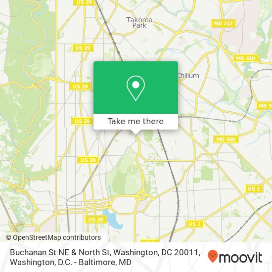 Mapa de Buchanan St NE & North St, Washington, DC 20011