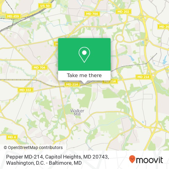 Mapa de Pepper MD-214, Capitol Heights, MD 20743