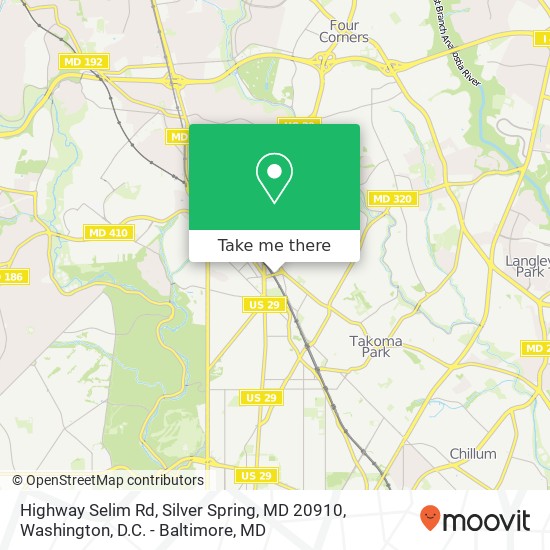 Highway  Selim Rd, Silver Spring, MD 20910 map