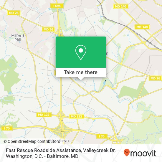 Fast Rescue Roadside Assistance, Valleycreek Dr map