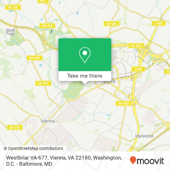 Mapa de Westbriar VA-677, Vienna, VA 22180