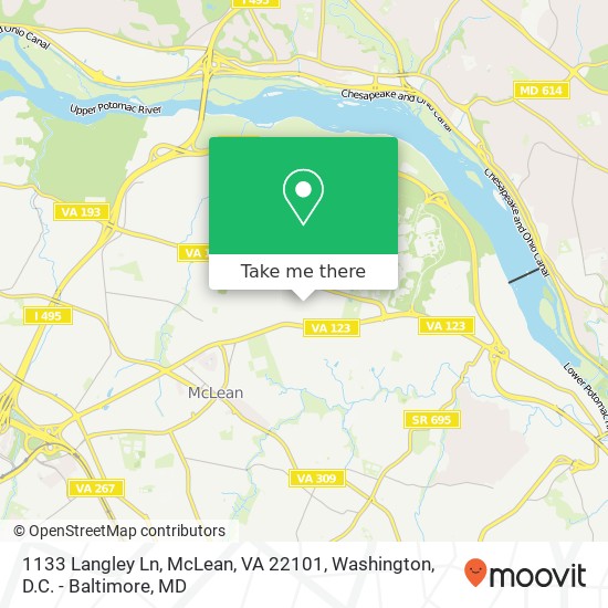 1133 Langley Ln, McLean, VA 22101 map