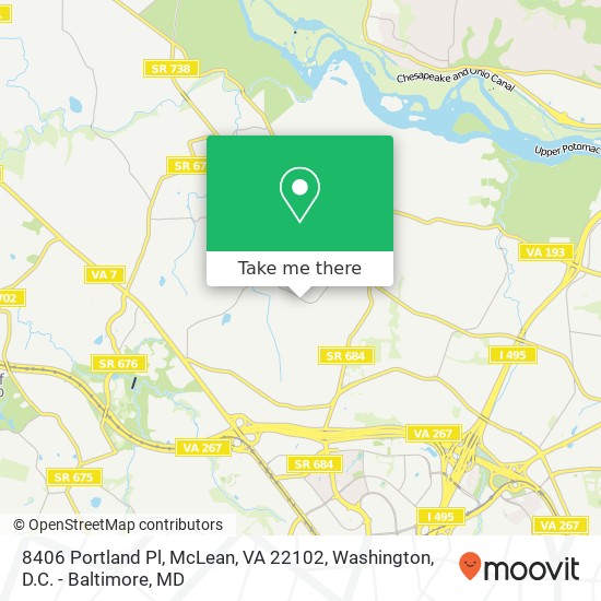 Mapa de 8406 Portland Pl, McLean, VA 22102