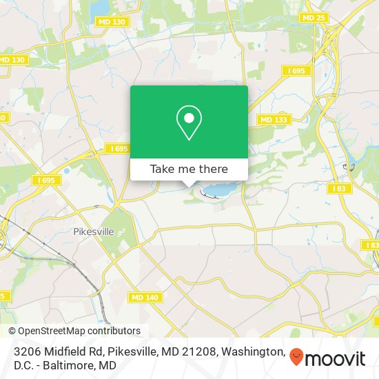 3206 Midfield Rd, Pikesville, MD 21208 map