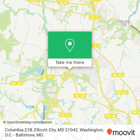 Mapa de Columbia 21B, Ellicott City, MD 21042