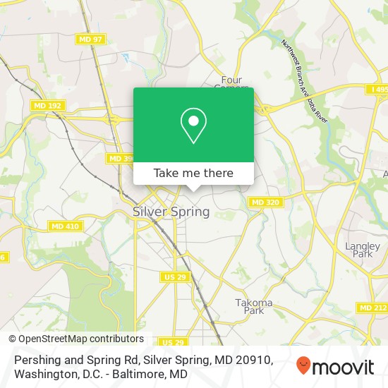 Mapa de Pershing and Spring Rd, Silver Spring, MD 20910