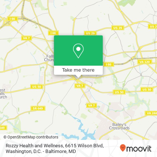 Mapa de Rozzy Health and Wellness, 6615 Wilson Blvd