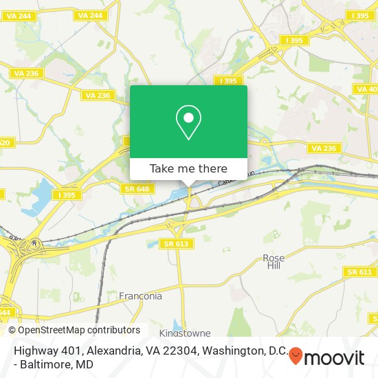 Mapa de Highway 401, Alexandria, VA 22304