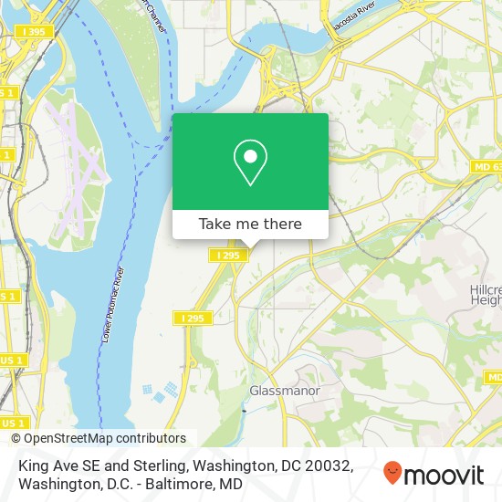 Mapa de King Ave SE and Sterling, Washington, DC 20032