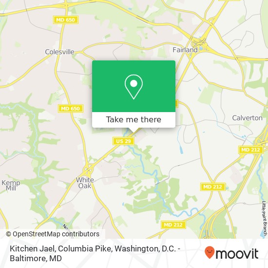 Mapa de Kitchen Jael, Columbia Pike