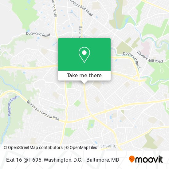 Exit 16 @ I-695 map