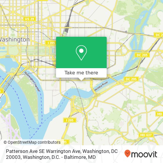 Patterson Ave SE Warrington Ave, Washington, DC 20003 map