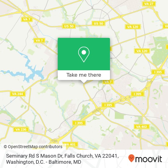 Mapa de Seminary Rd S Mason Dr, Falls Church, VA 22041