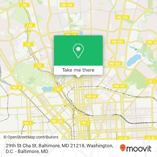 29th St Cha St, Baltimore, MD 21218 map