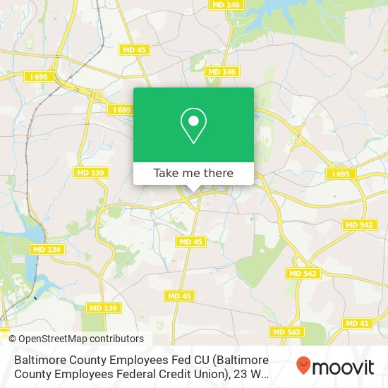 Baltimore County Employees Fed CU (Baltimore County Employees Federal Credit Union), 23 W Susquehanna Ave map