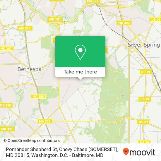 Mapa de Pomander Shepherd St, Chevy Chase (SOMERSET), MD 20815