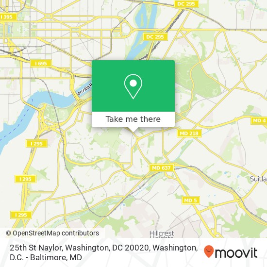 25th St Naylor, Washington, DC 20020 map