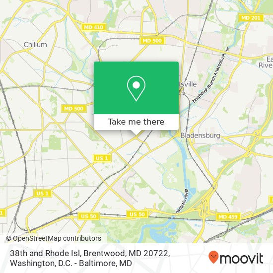 Mapa de 38th and Rhode Isl, Brentwood, MD 20722