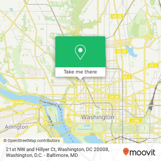 21st NW and Hillyer Ct, Washington, DC 20008 map