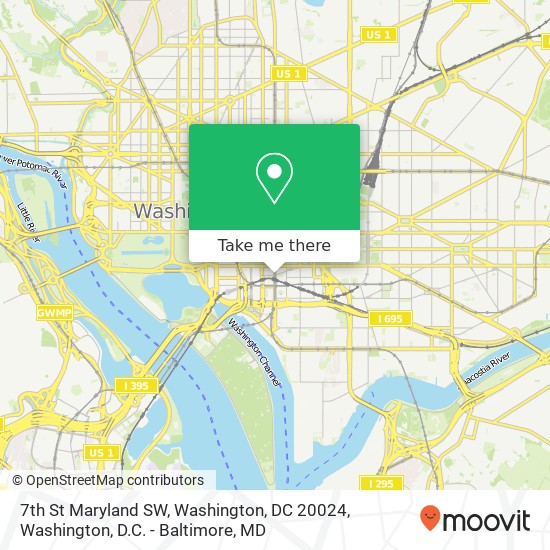 7th St Maryland SW, Washington, DC 20024 map