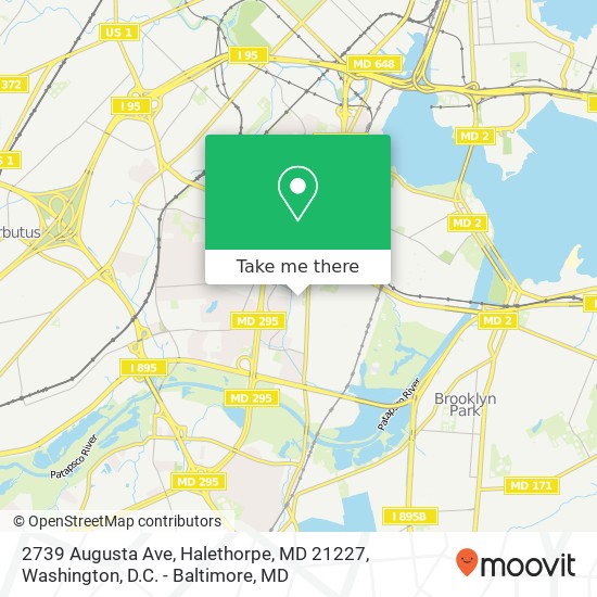 Mapa de 2739 Augusta Ave, Halethorpe, MD 21227
