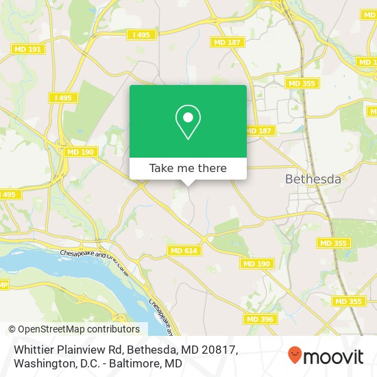 Whittier Plainview Rd, Bethesda, MD 20817 map