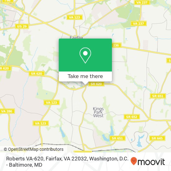 Roberts VA-620, Fairfax, VA 22032 map
