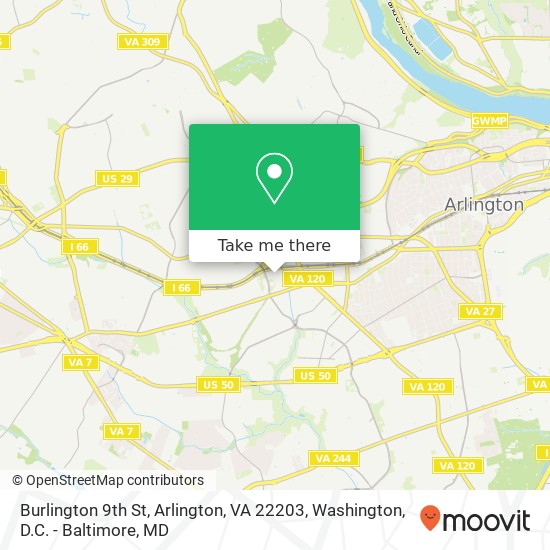 Mapa de Burlington 9th St, Arlington, VA 22203