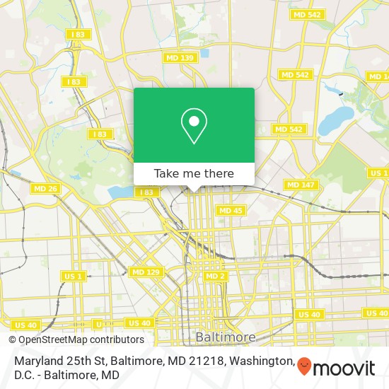 Mapa de Maryland 25th St, Baltimore, MD 21218