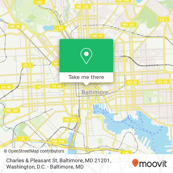 Mapa de Charles & Pleasant St, Baltimore, MD 21201