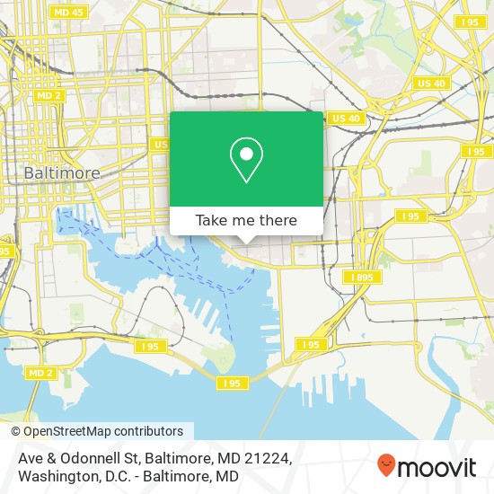 Ave & Odonnell St, Baltimore, MD 21224 map