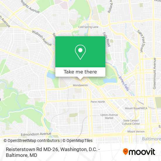 Reisterstown Rd MD-26 map